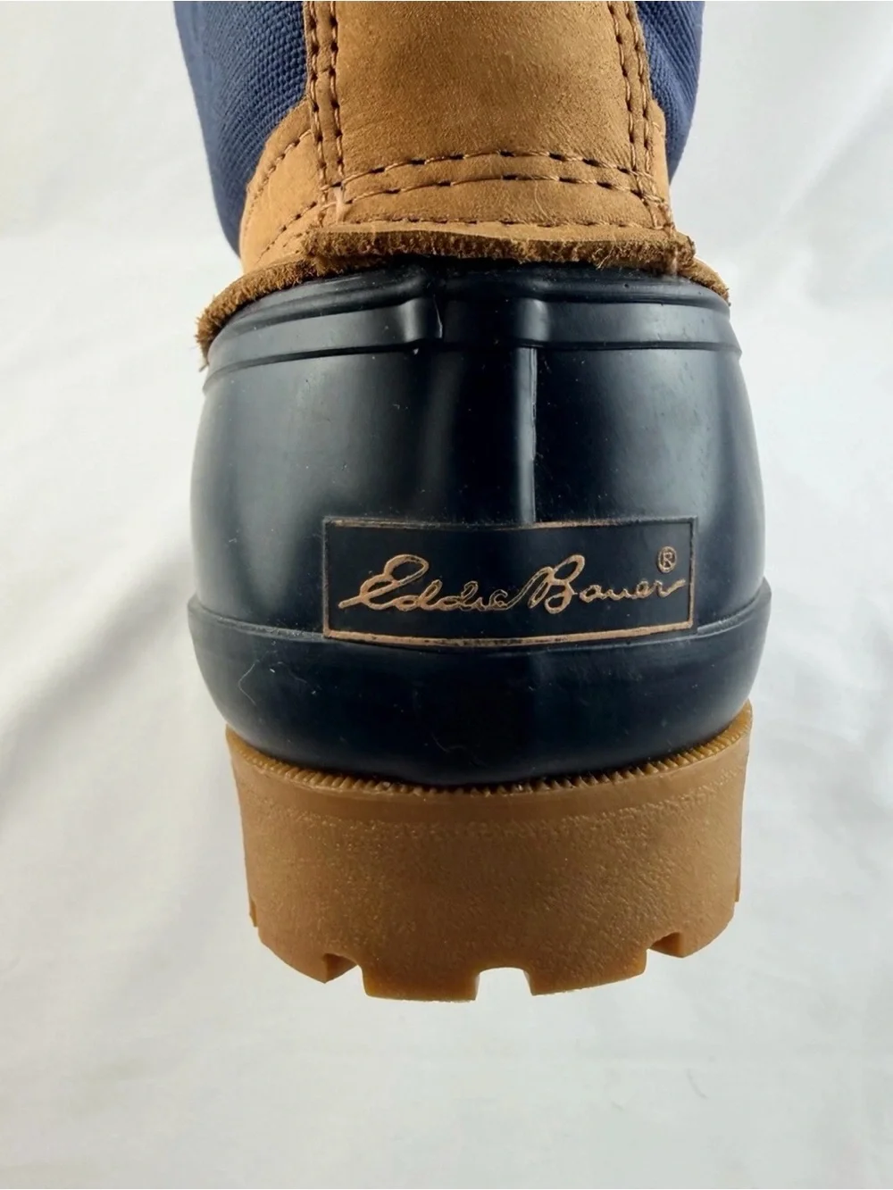 Eddie Bauer Navy and Brown Waterproof Winter Boots